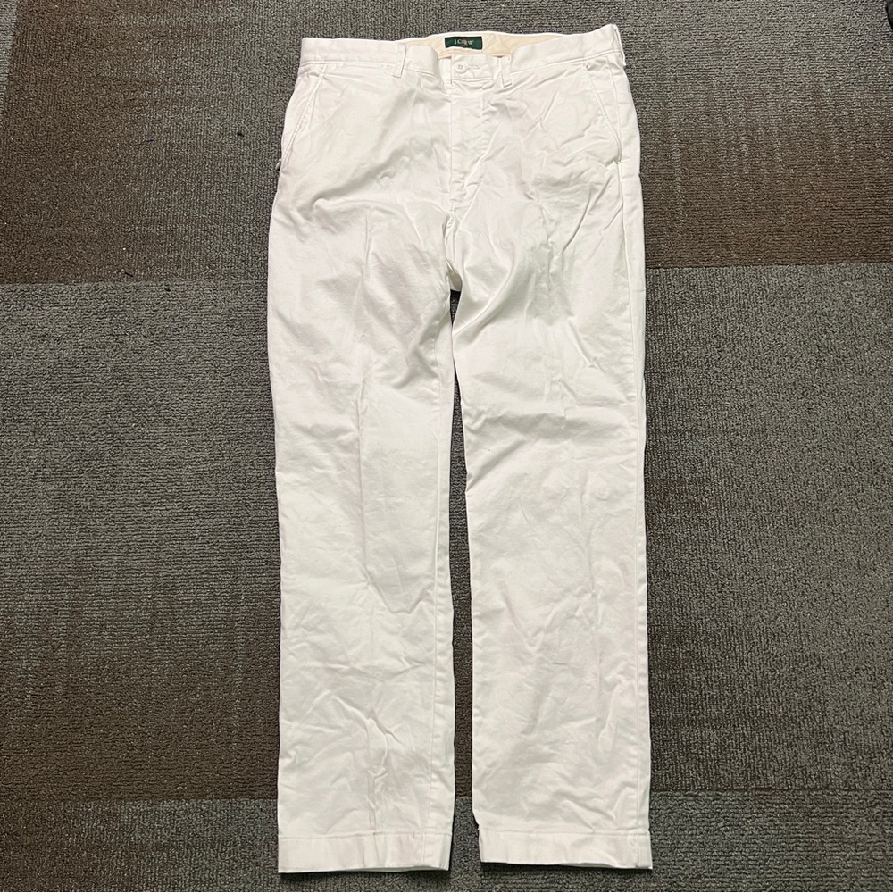J Crew Pants Mens 34x29 White Oarsman Chino 484 Slim Fit Stretch Preppy Twill - Picture 5 of 12